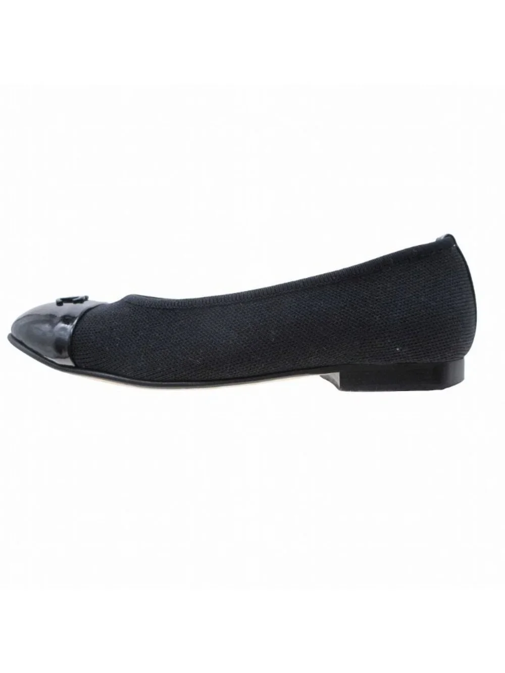 Chanel Pumps CC Logo Flat Shoes Black